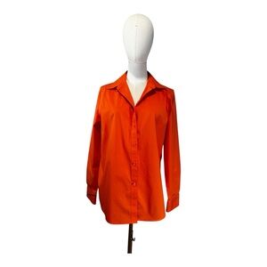 Jones New York Signature Easy Care Orange Button Down Shirt M